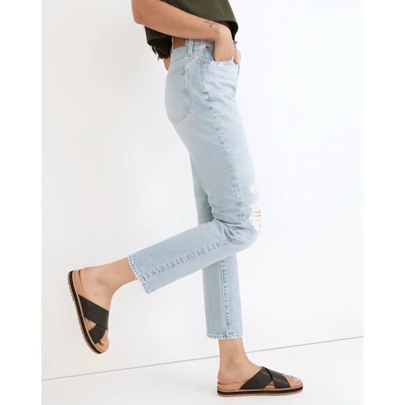 Madewell Denim - Madewell The Perfect Vintage Straight Jean Ripped Edition Grandbay Wash size 30